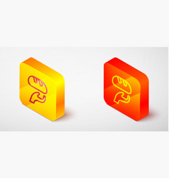 Isometric Line Donation Food Icon Isolated On Grey