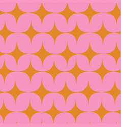 Mid Century Pink Starbursts Seamless Pattern