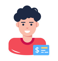 A Flat Icon Of Card User