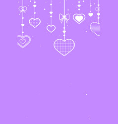 Dangling Hearts Purple Background