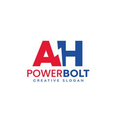 Letter A H Electric Power Bolt Logo