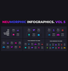 Neumorphic Infographic Dark Squares