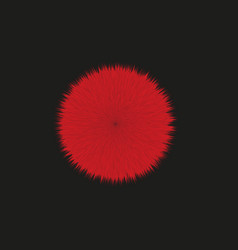 Red Pompon Hair Ball On Black