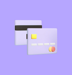 Cartoon Style Purple Credit Card Front And Back