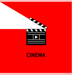 Clapperboard On A Red Background Movie Poster