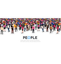 Large Group Of People On White Background