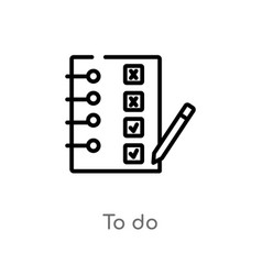 Outline To Do Icon Isolated Black Simple Line