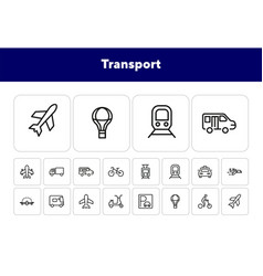 Transport Line Icon Set