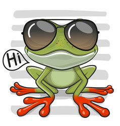 Cute Cartoon Frog In Sun Glasses