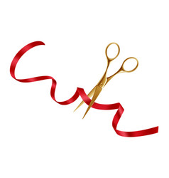 Festive Ribbon Cutting Ceremony Golden Scissors