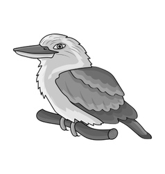 Kookaburra Sitting On Branch Icon In Monochrome