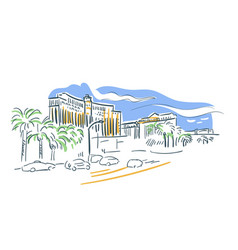 Las Vegas Nevada Usa America Sketch City Line Art