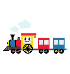 Steam Train Transportation Cartoon Character Side