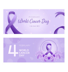 Card Set World Cancer Day Flyer Template Flat