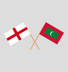 Crossed Flags Of England And Maldives Official