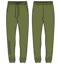 Jogger Track Bottom Pants Design Flat Sketch