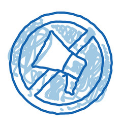 Loudspeaker Crossed Out Sign Doodle Icon Hand