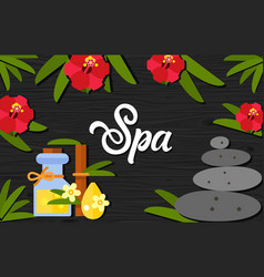 Spa Lettering With Hibiscus Flowers