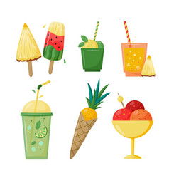 Summer Drinks And Ice Cream Set Of Stickers