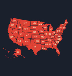 United States Of America Map Red Usa Outline