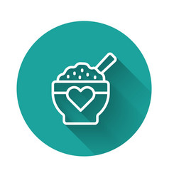 White Line Donation Food Icon Isolated With Long