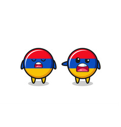 Argue Between Two Cute Armenia Flag Characters