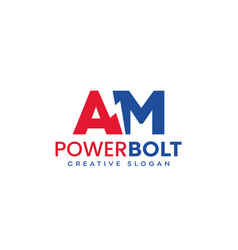 Letter A M Electric Power Bolt Logo