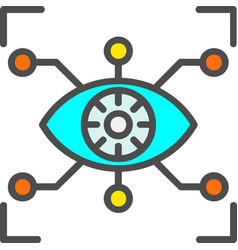 Cyber Eye Line Filled Icon Design