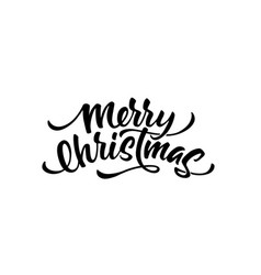 Merry christmas lettering script ink sign Vector Image