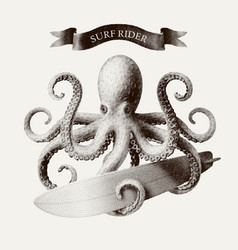 Octopus Tentacles Holding A Surfboard