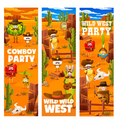 Wild West Cowboy Party Cute Vegetable Characters