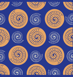 Ammonite Seamless Pattern Background Hand