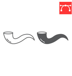 Shofar Line And Glyph Icon