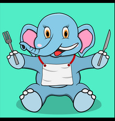 Character Elephant Ready For Eat