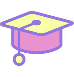 Graduation Cap Icon Flat