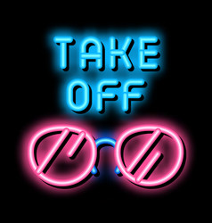 Take Off Glasses Neon Glow Icon