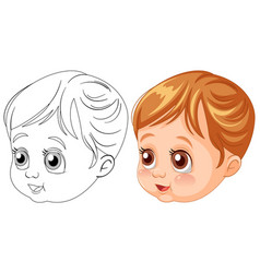 A Child Face Before And After Coloring