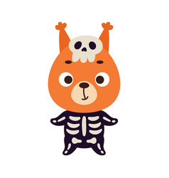 Cute Little Halloween Squirrel In A Skeleton