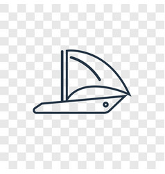 Round Sailboat Concept Linear Icon Isolated