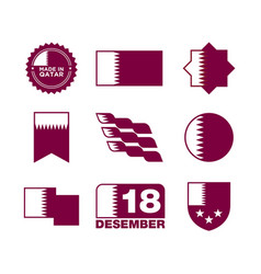 Set Of The National Flag Of Qatar