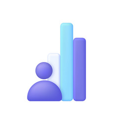 3d Growing Bar Graph And Person