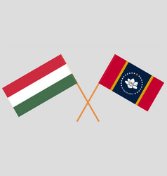 Crossed Flags Of Hungary And The State Of