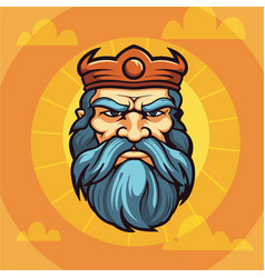 Cartoon Viking With Blurred Face On Orange