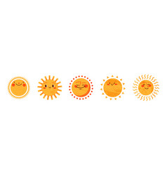 Sun Icon Cute Sunshine With A Happy Smile Summer