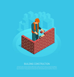 Bricklaying Builder Isometric Background