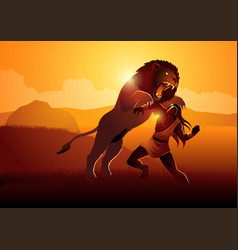 Samson Fighting The Lion