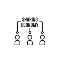 Simple Thin Line People Like Sharing Economy