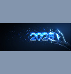 Numbers 2024 In Digital Hand New Year Blue