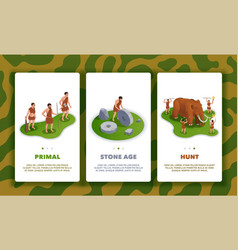 Prehistoric Vertical Banners Set