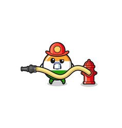 India Flag Cartoon As Firefighter Mascot